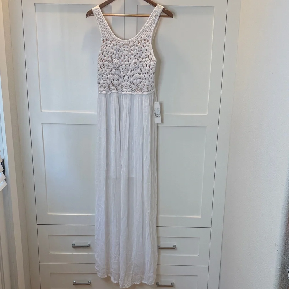 bishop + young White Crochet Maxi Dress - Picture 1 of 13